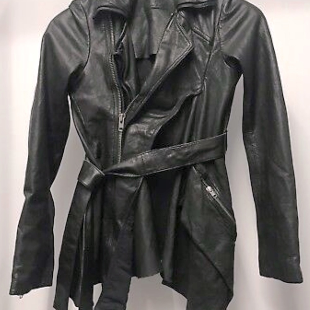 All Saints leather asymmetrical women jacket
